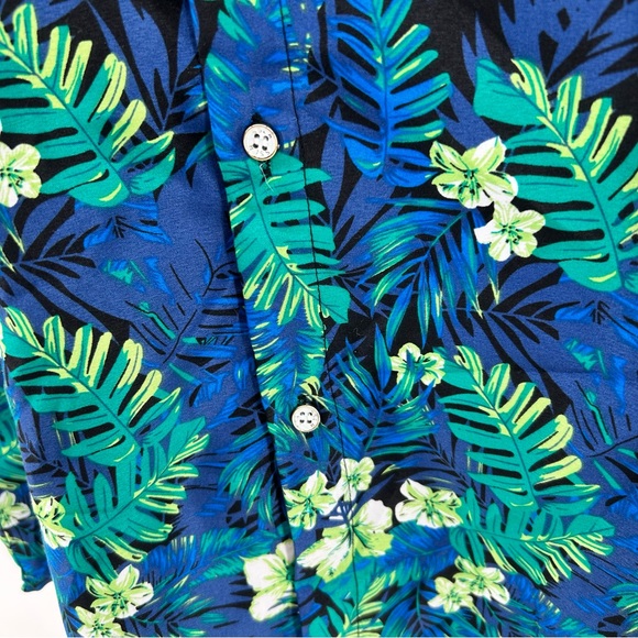 SSLR Aloha Hawaiian Camp Shirt Men's XL Blue Vibrant Floral Pattern EUC - Picture 5 of 9